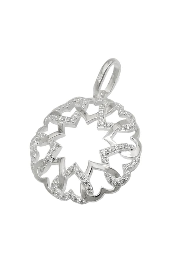 Pendant Circle Heart Zirconia Silver 925 - GL93975