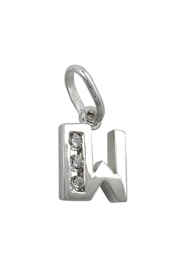 Pendant Initiale W With Cz Silver 925 - GL91444w