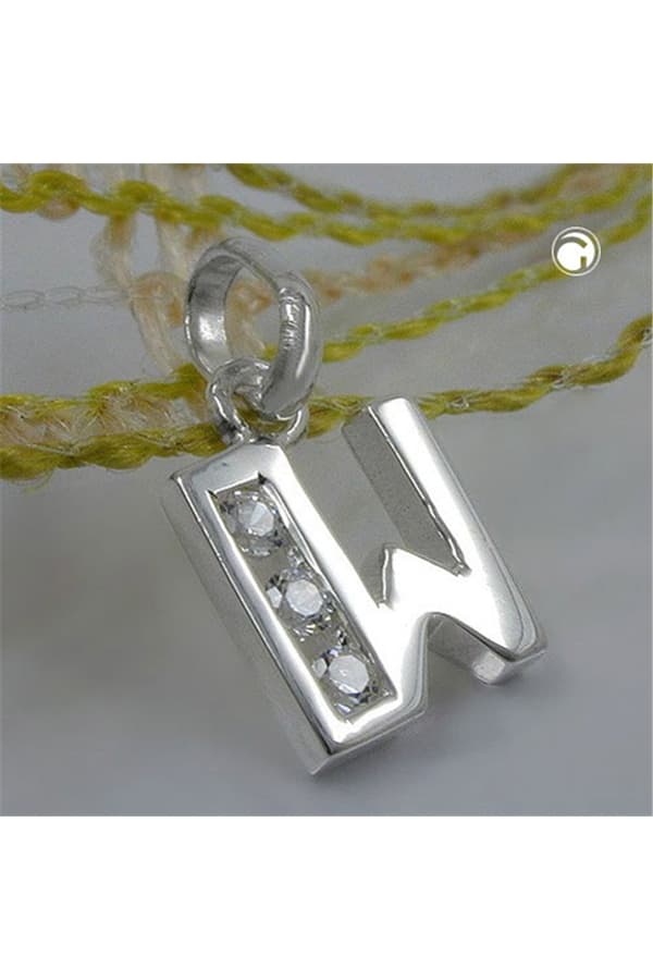 Pendant Initiale W With Cz Silver 925 - GL91444w