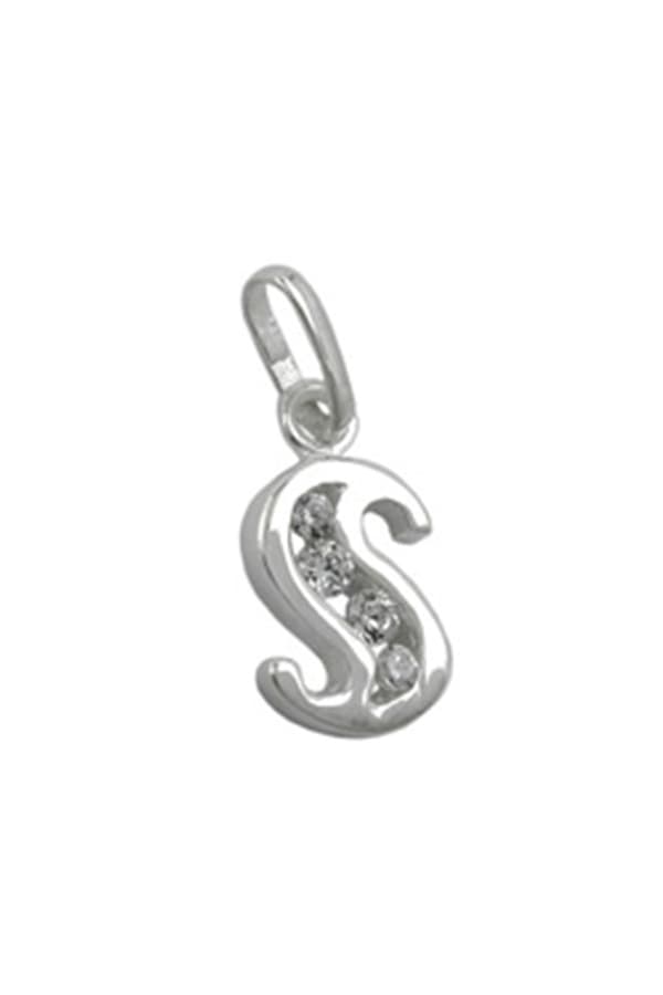 Pendant Initial S With Cz Silver 925 - GL91444s