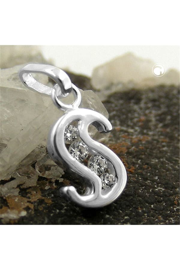 Pendant Initial S With Cz Silver 925 - GL91444s