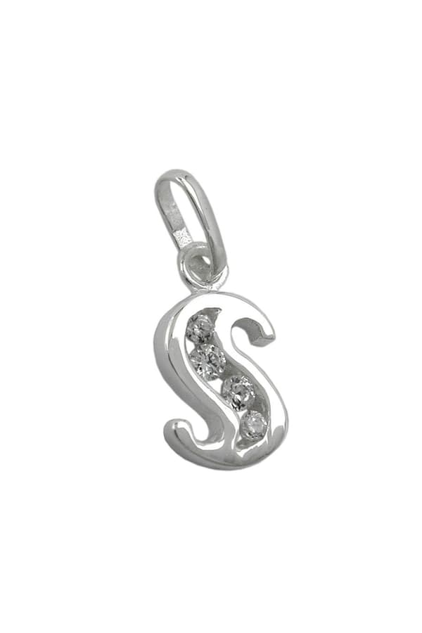 Pendant Initial S With Cz Silver 925 - GL91444s