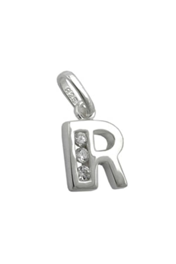 Pendant Initial R With Cz Silver 925 - GL91444r