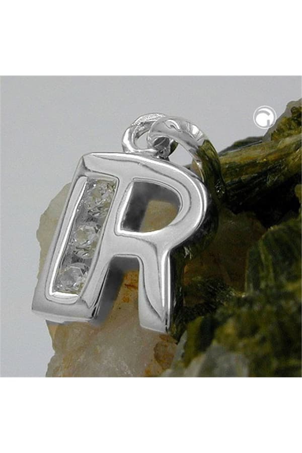 Pendant Initial R With Cz Silver 925 - GL91444r