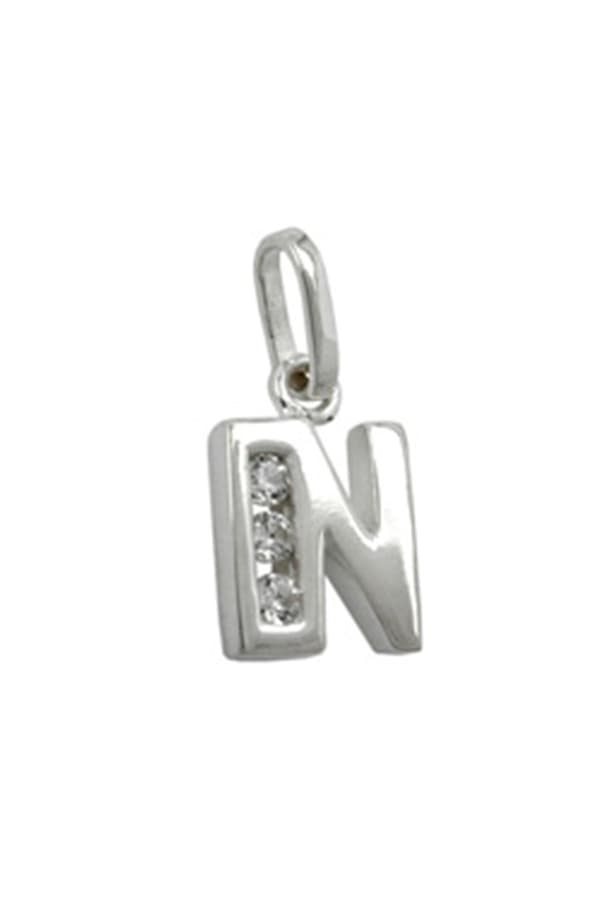 Pendant Initial N With Cz Silver 925 - GL91444n