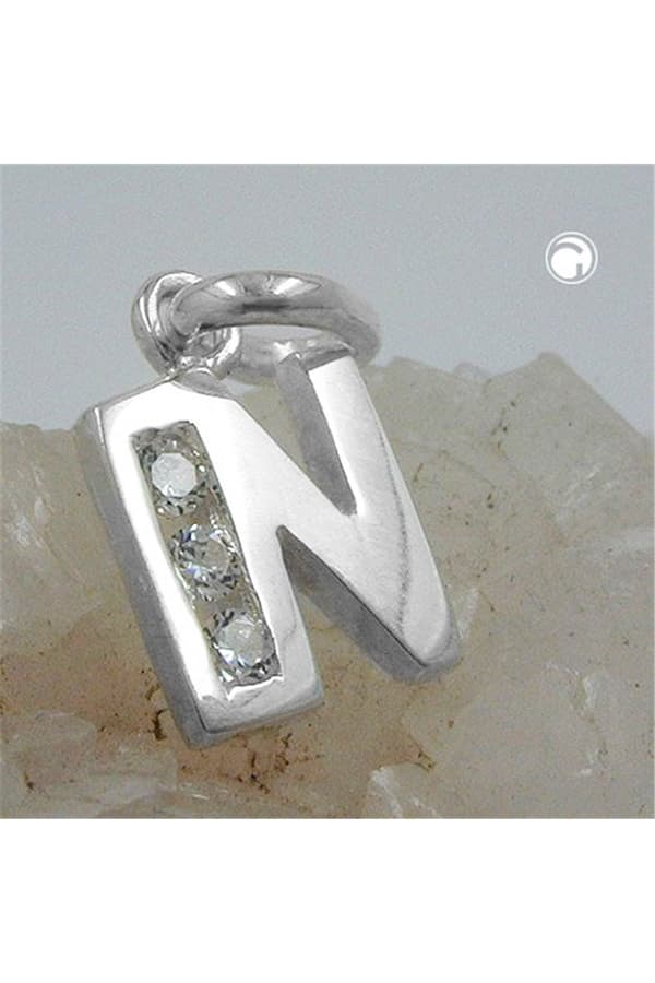 Pendant Initial N With Cz Silver 925 - GL91444n