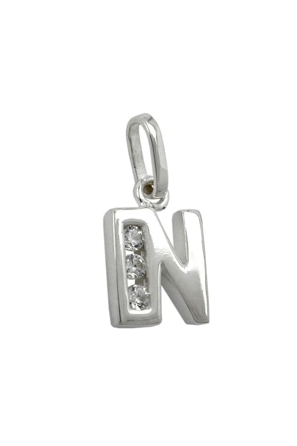 Pendant Initial N With Cz Silver 925 - GL91444n