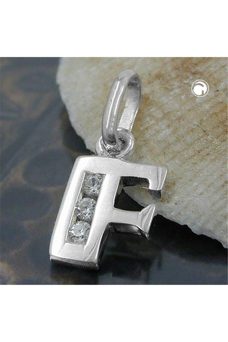 Pendant Initiale F With Cz Silver 925 - GL91444f