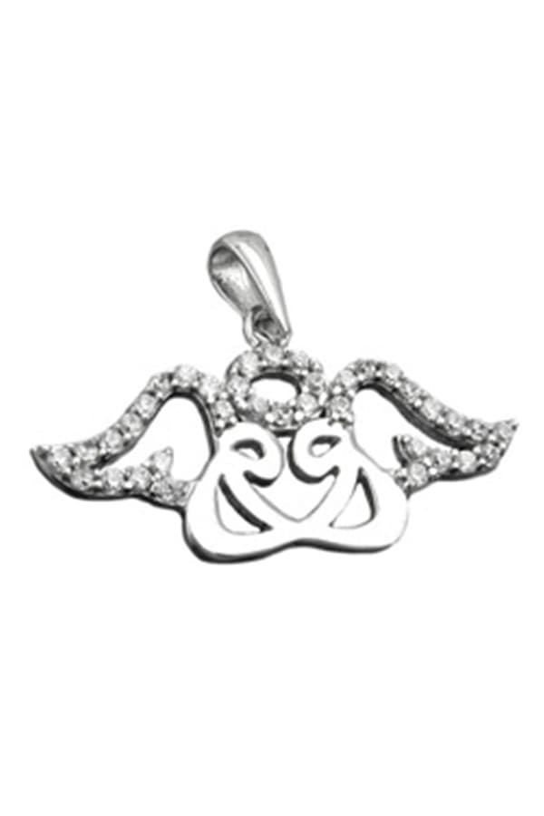 PENDANT 2 ANGELS + GLORIOLE SILVER 925