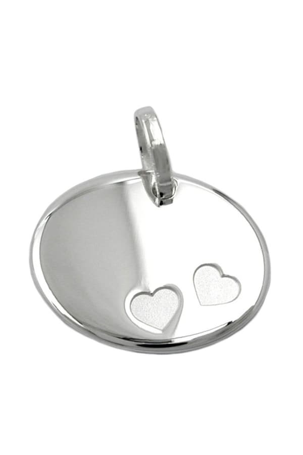 Pendant Oval 2 Hearts Silver 925 - GL92511