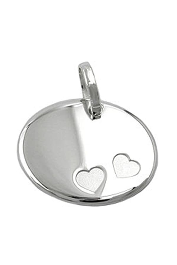 Pendant Oval 2 Hearts Silver 925 - GL92511