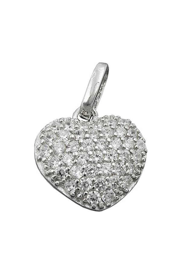 Pendant 12x13mm Heart With Zirconias Silver 925 - GL94084