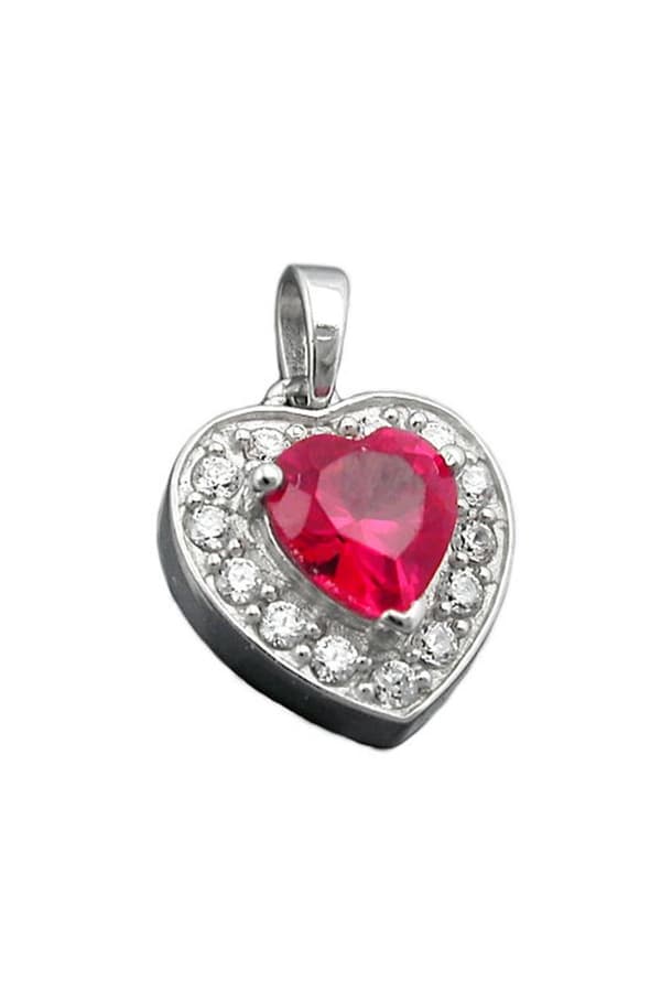 Pendant Heart Zirconia Crystals Silver 925 - GL93345