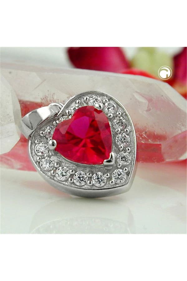 Pendant Heart Zirconia Crystals Silver 925 - GL93345