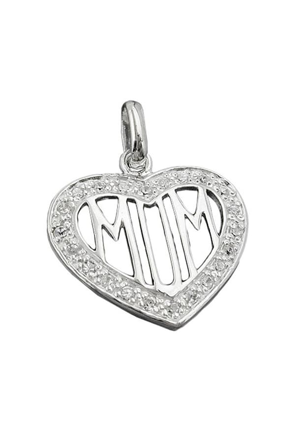 Pendant Zirconia Heart Mom Silver 925 - GL92647