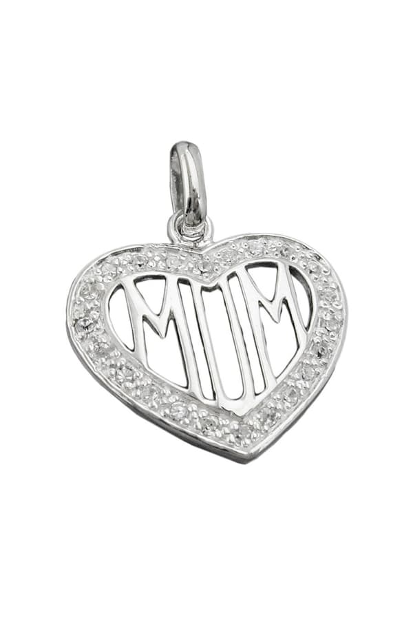 Pendant Zirconia Heart Mom Silver 925 - GL92647