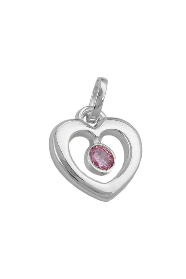 Pendant 17x16mm Heart With Zirconia Pink Silver 925 - GL92340