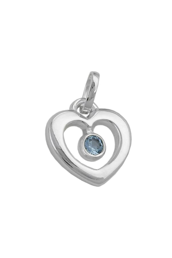 Pendant 17x16mm Heart Synthetic Blue Topaz Shiny Silver 925 - GL92338