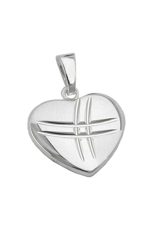 Pendant Heart Shiny - Matt Silver 925 - GL91275