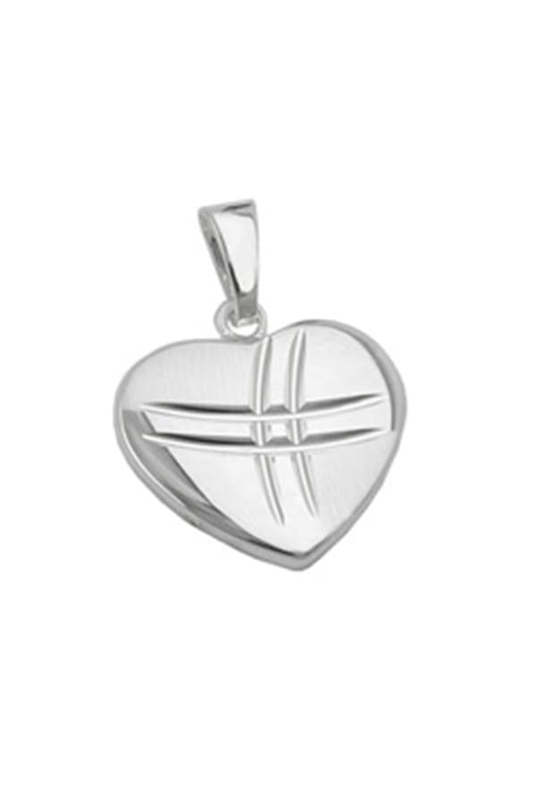 Pendant Heart Shiny - Matt Silver 925 - GL91275