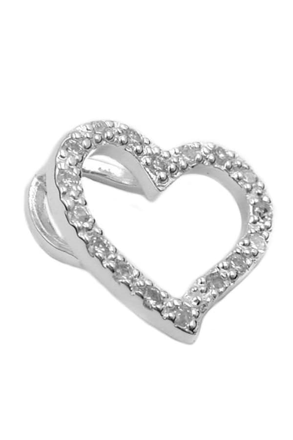 Pendant14x16mm Heart With Zirconias Silver 925 - GL90473