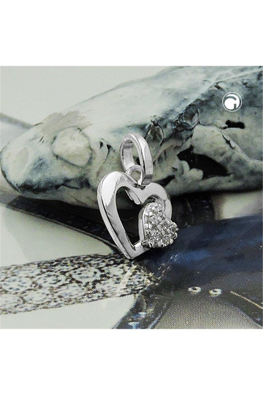 Pendant Heart With Zirconia Silver 925 - GL93499