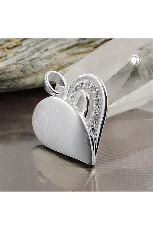 Pendant Heart With Zirconia Silver 925 - GL93726