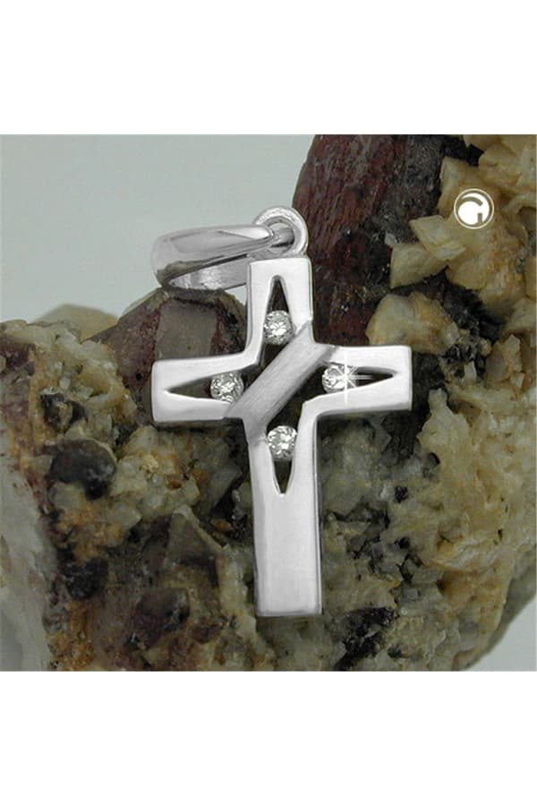 Pendant Cross 4x Zirconia Silver 925 - GL92840
