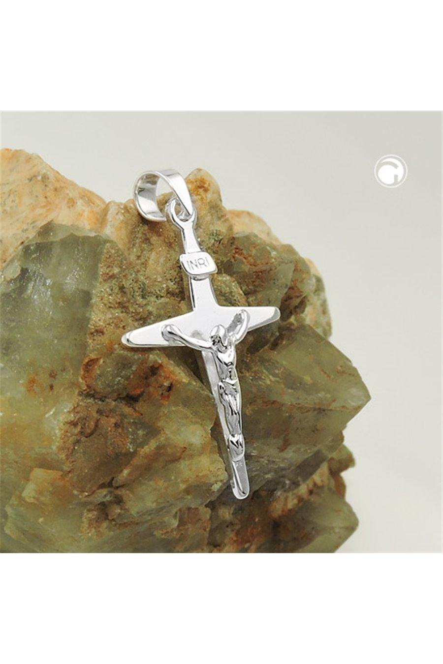 Pendant Cruzifix Cross Glossy Silver 925 - GL93928