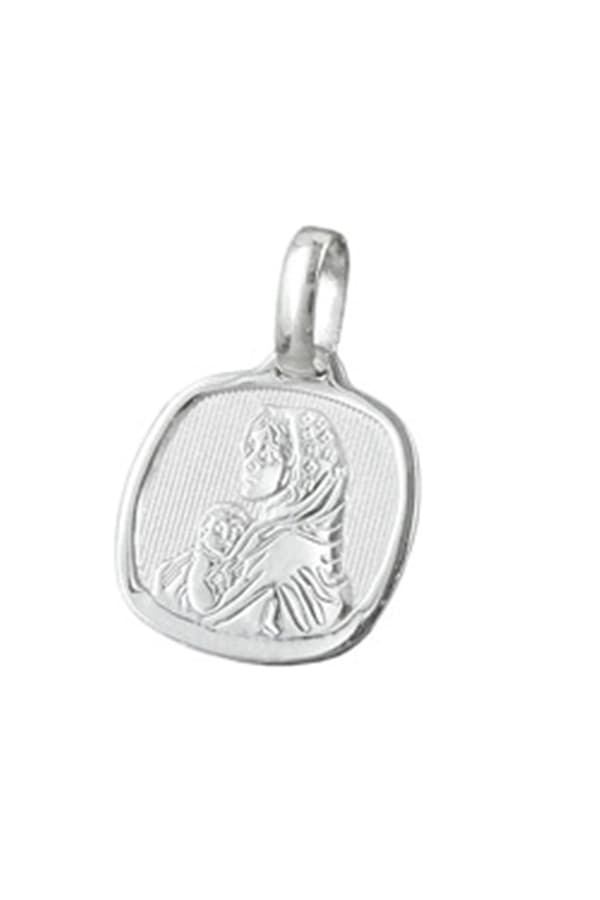 Pendant 16x15mm Mother Mary With Child Shiny Silver 925 - GL92387