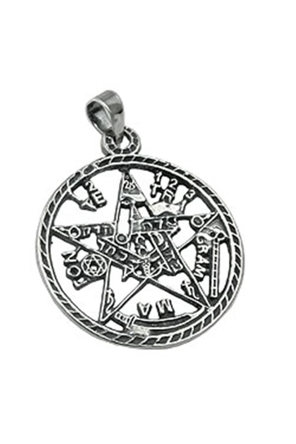 Pendant Pentagram Oxidated Silver 925 - GL93923