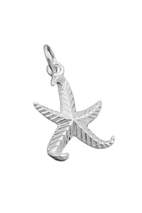 Pendant 20mm Starfish Patterned Silver 925 - GL92173