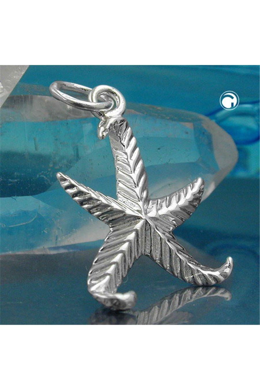 Pendant 20mm Starfish Patterned Silver 925 - GL92173