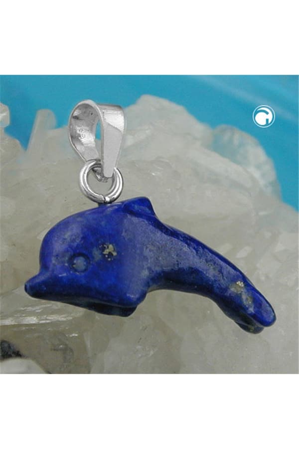 Pendant Dolphin Lapis Stone Silver 925 - GL92051