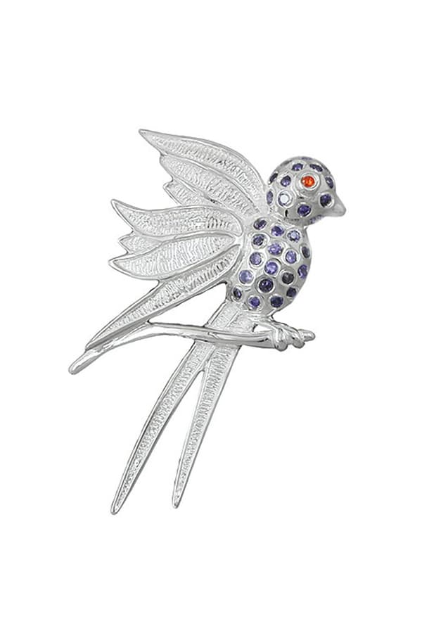 Pendant Bird Lilac Eyes Silver 925 - GL91263