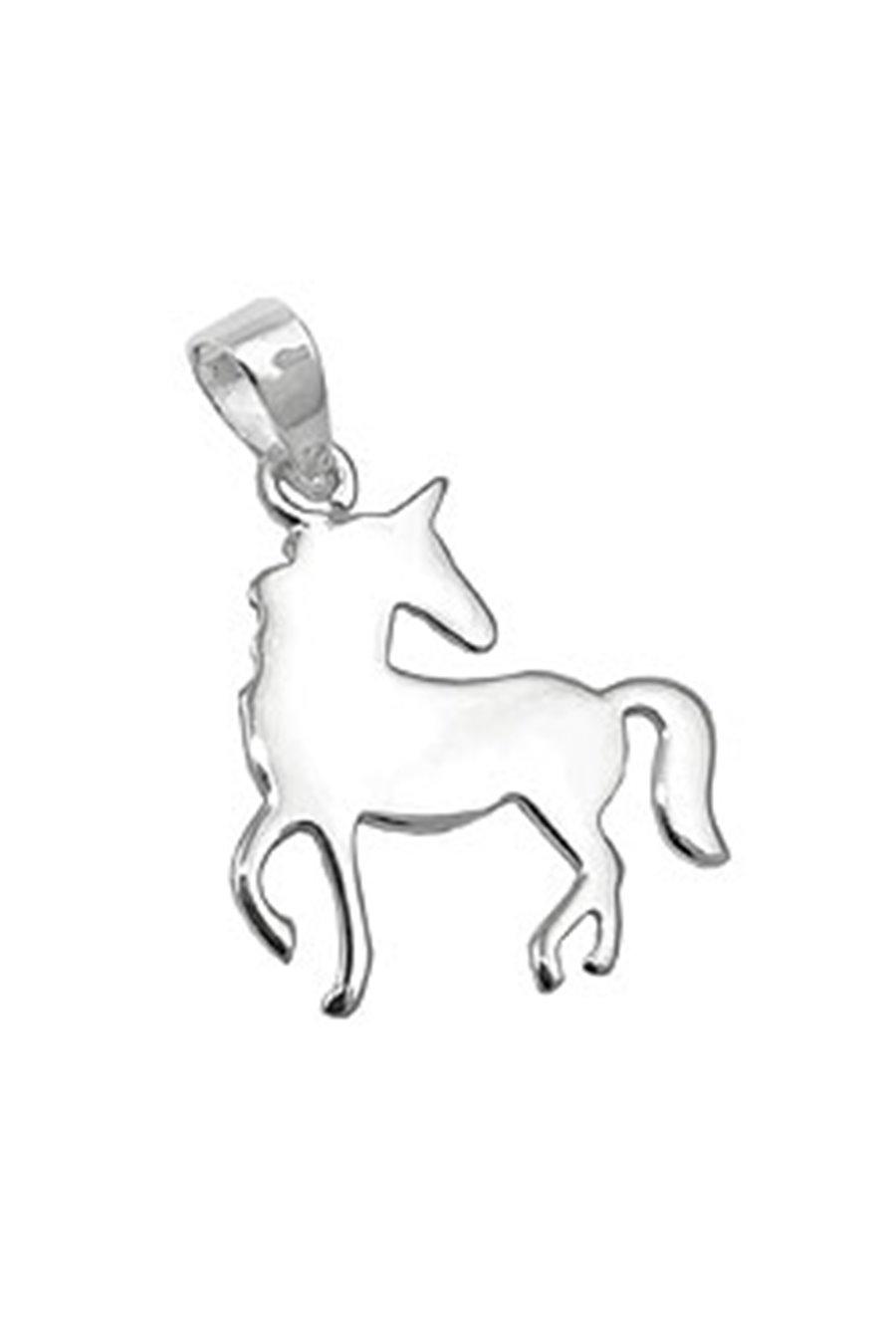 Pendant Flat Unicorn Polished Silver 925 - GL93926