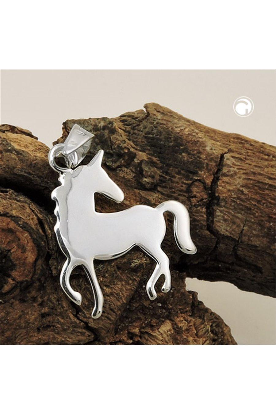 Pendant Flat Unicorn Polished Silver 925 - GL93926