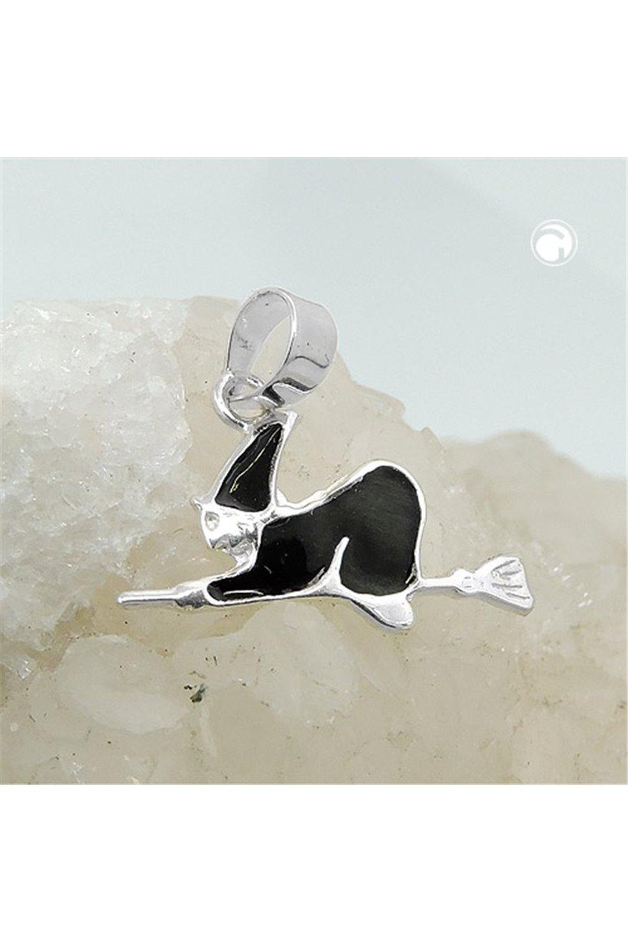 Pendant Witch Black Enameled Silver 925 - GL93575