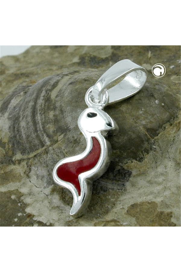 Pendant Snake Red/ Black Silver 925 - GL92791