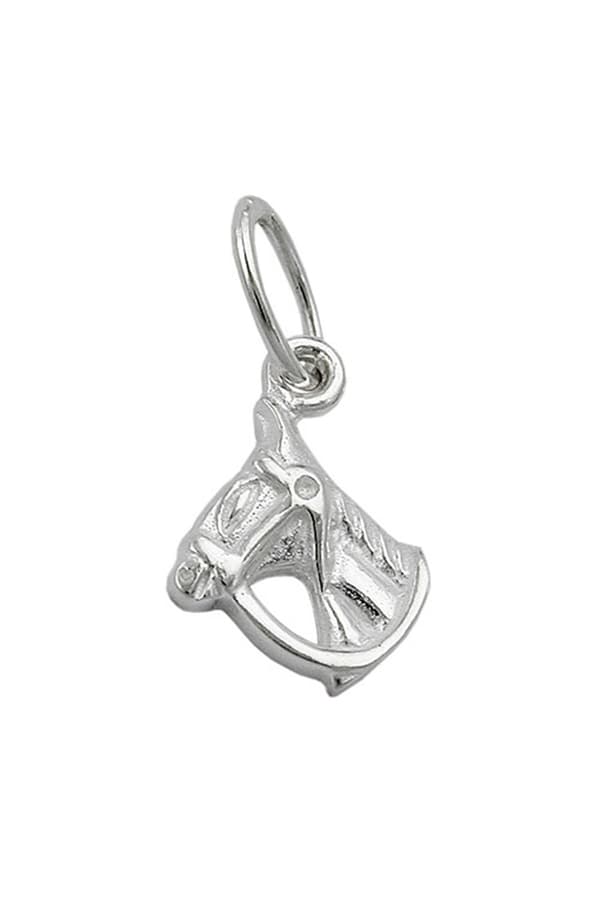 Pendant 14x10mm Horse Head With Halter Shiny Silver 925 - GL92108