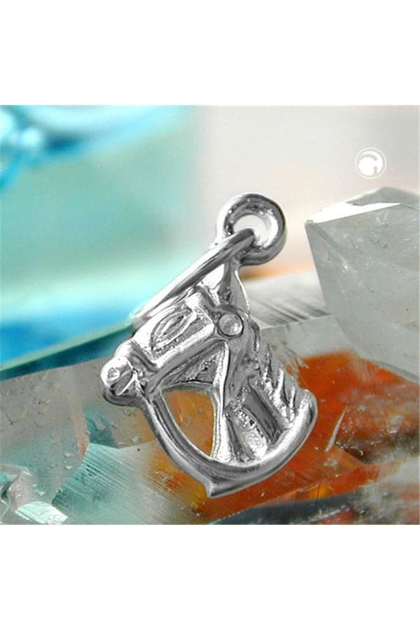 Pendant 14x10mm Horse Head With Halter Shiny Silver 925 - GL92108