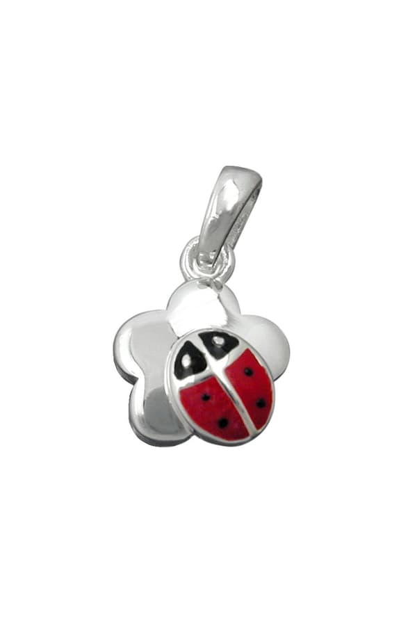 Pendant Ladybird On Flower Silver 925 - GL91729