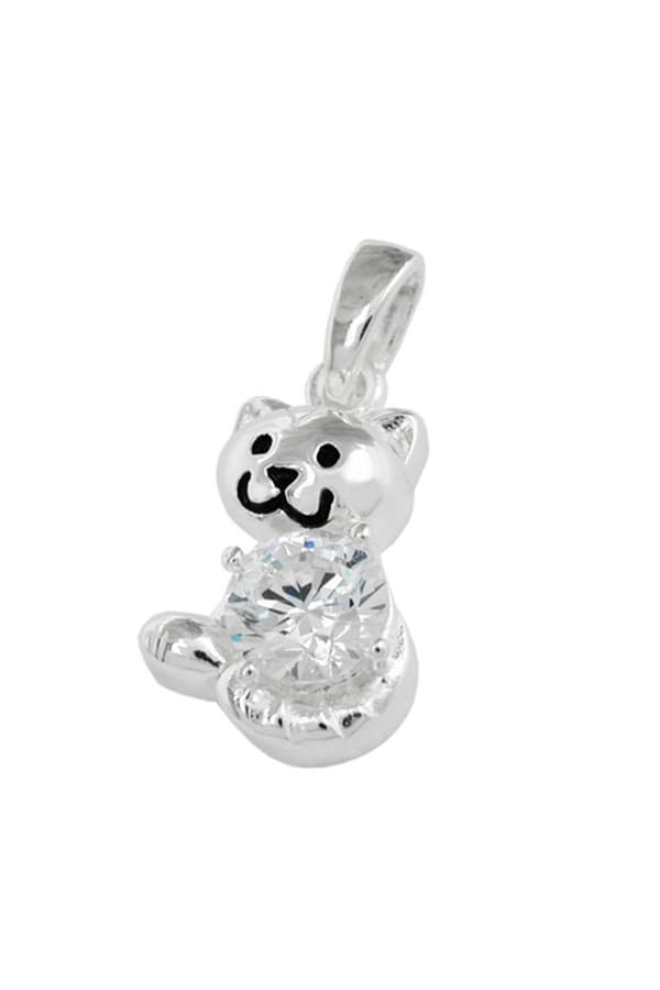 Pendant Cat With Zirconia Silver 925 - GL91695