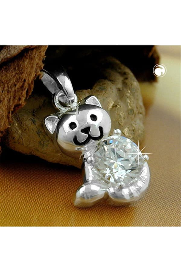 Pendant Cat With Zirconia Silver 925 - GL91695