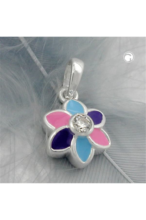 Pendant Flower Multicolor Silver 925 - GL91675