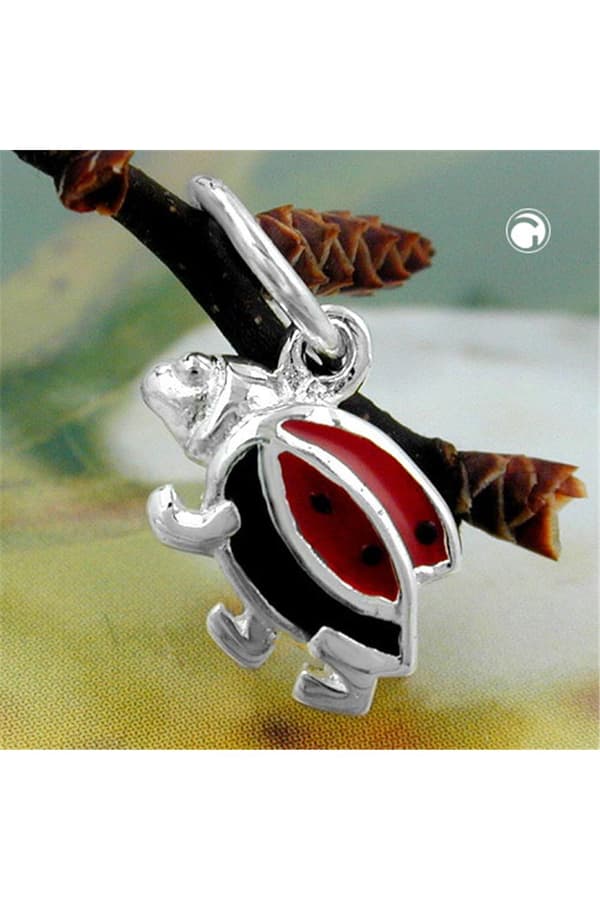 Pendant Ladybird Red-Black Silver 925 - GL91118