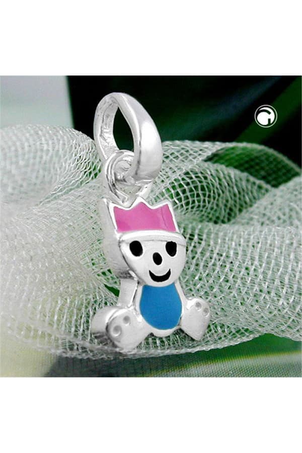 Pendant Little King Pink/ Blue Silver 925 - GL90672