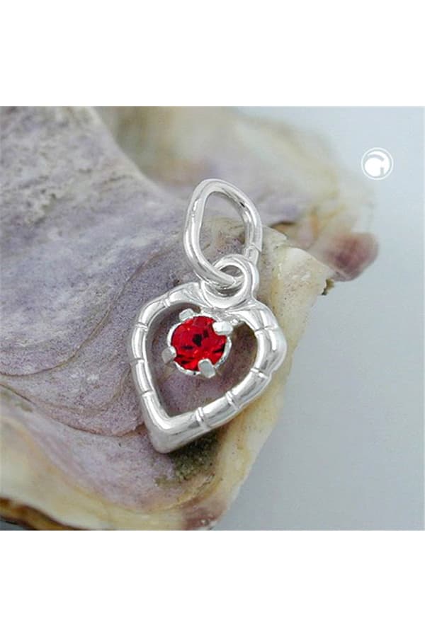 Pendant Glass-Stone Red Silver 925 - GL90613