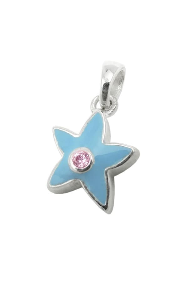 Pendant Star Blue Zirconia Silver 925 - GL93729