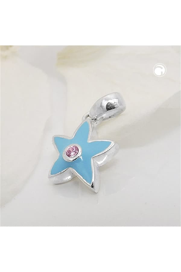 Pendant Star Blue Zirconia Silver 925 - GL93729